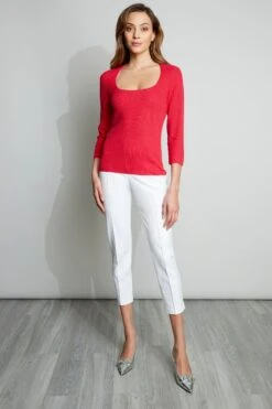 Elie Tahari Silk/Cashmere Contour Sweater -ELIE TAHARI Sales E25YC2502 PEONY 1HERO 015