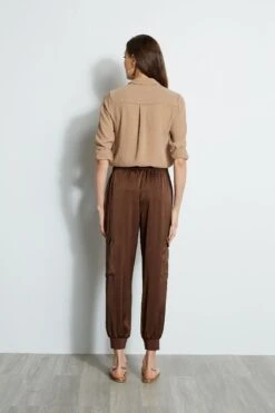 Elie Tahari Satin Cargo Pant -ELIE TAHARI Sales E3027201 SUMATRA 3back 2054