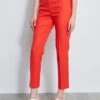 Elie Tahari Jacquard Stretch Crop Pant -ELIE TAHARI Sales E3033203 TOMATO E3033103 TOMATO ETR14170 CLOUD 2front 4556