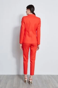 Elie Tahari Jacquard Stretch Panel Blazer -ELIE TAHARI Sales E3033203 TOMATO E3033103 TOMATO ETR14170 CLOUD 3back 4529
