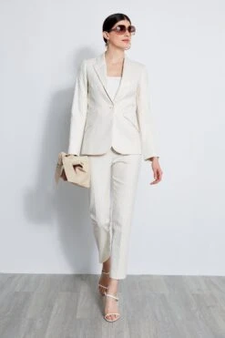 Elie Tahari Jacquard Stretch Panel Blazer -ELIE TAHARI Sales E3033203 VANILLABEAN E3033103 VANILLABEAN E15XA502 WHITE 1HERO 1192