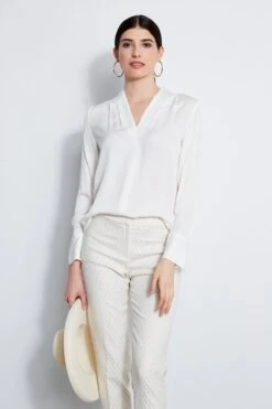 Elie Tahari Long Sleeve Silk Contour Shirt