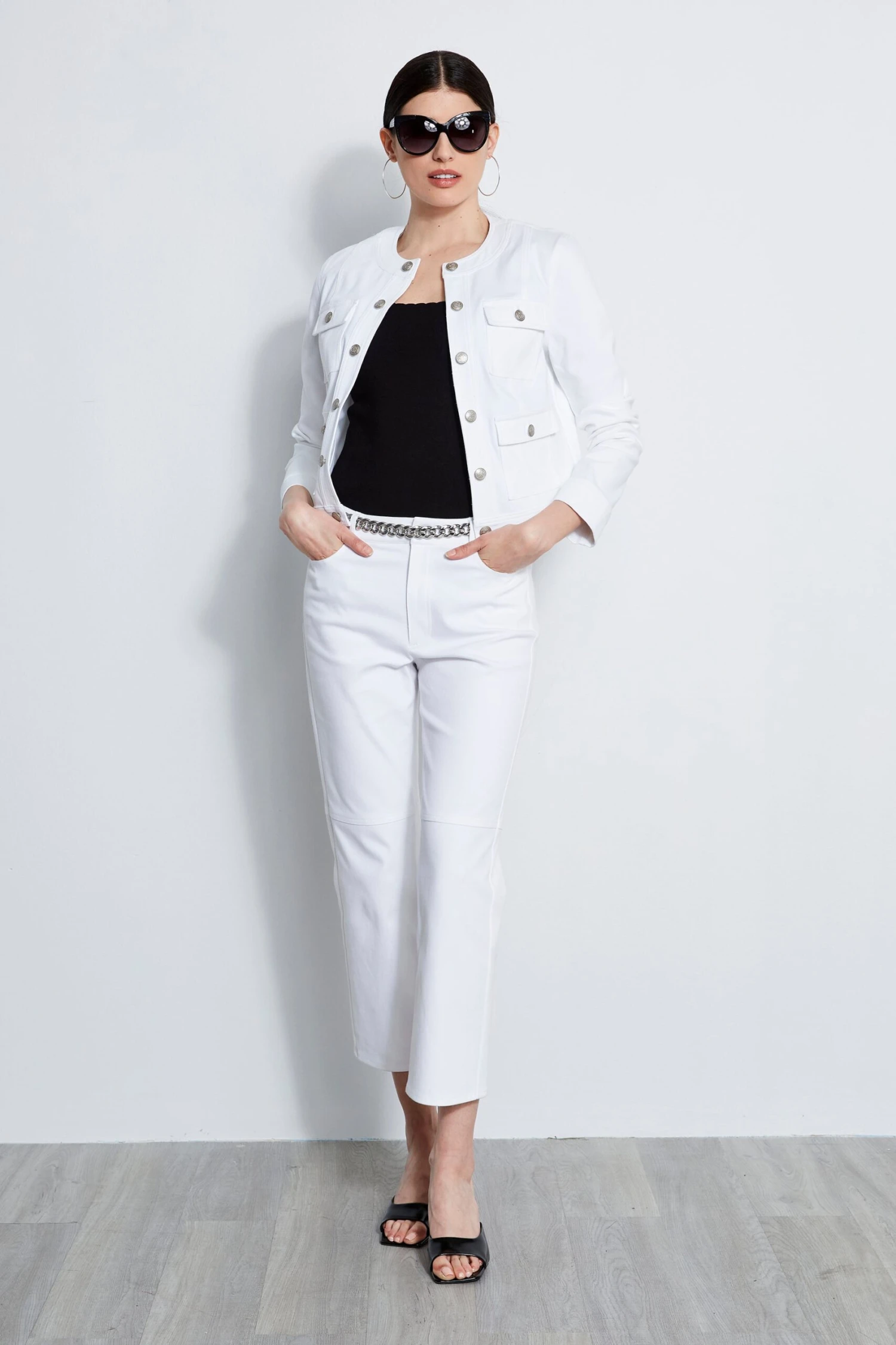 Elie Tahari Crest Button Denim Jacket 6 Elie Tahari Crest Button Denim Jacket - Image 4