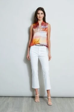 Elie Tahari Silk Satin Ombre Contour Shirt 11 Elie Tahari Silk Satin Ombre Contour Shirt -ELIE TAHARI Sales E303D202 WHITE E504K513 GINGER 1Hero 844