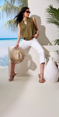 Elie Tahari Silk Contour Rib Shirt -ELIE TAHARI Sales E303D202 WHITE E510N503 THYME 720 F