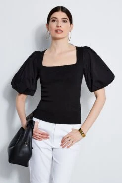 Cotton Puff Sleeve Knit