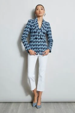 Elie Tahari Twisted Tweed Blazer -ELIE TAHARI Sales E303D202 White E1022102 Multi E307G502 Stargazer 1HERO 355copy