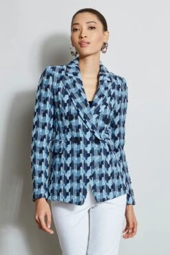 Elie Tahari Twisted Tweed Blazer -ELIE TAHARI Sales E303D202 White E1022102 Multi E307G502 Stargazer 2FRONT 362copy