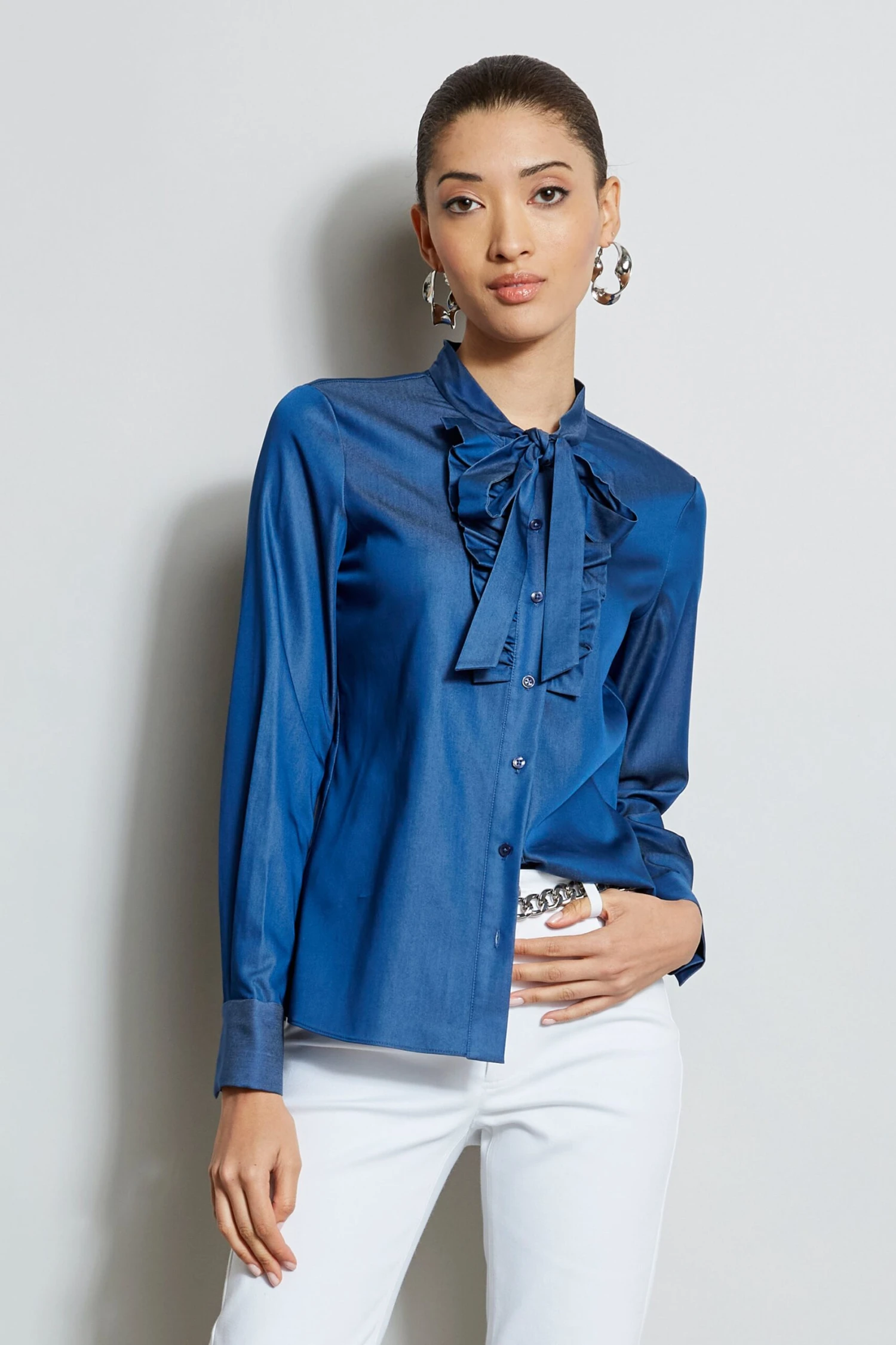 Elie Tahari Iridescent Tie Shirt 3 Elie Tahari Iridescent Tie Shirt