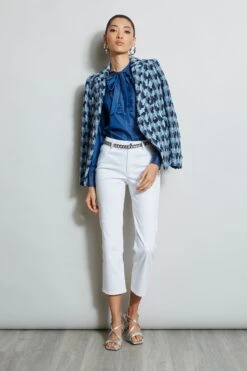 ELIE TAHARI Sales -ELIE TAHARI Sales E303D202 White E9141502 Indigo 4STYLING 409