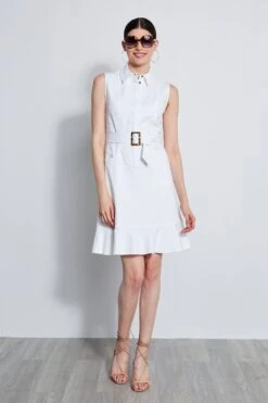 Elie Tahari Denim Fit & Flare Dress