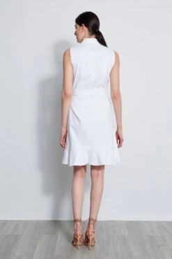 Elie Tahari Denim Fit & Flare Dress -ELIE TAHARI Sales E303D603 WHITE 3back 5132