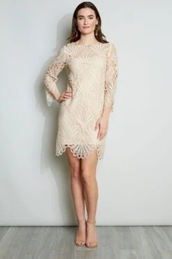 Elie Tahari Scallop Lace Dress 14 Elie Tahari Scallop Lace Dress -ELIE TAHARI Sales E3051602 PECHE 1HERO 011