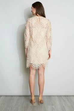 Elie Tahari Scallop Lace Dress 19 Elie Tahari Scallop Lace Dress -ELIE TAHARI Sales E3051602 PECHE 3BACK 036
