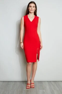 Elie Tahari Lace Slit Dress