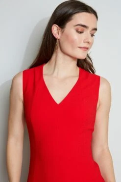 Elie Tahari Lace Slit Dress -ELIE TAHARI Sales E3087602 BERRY 2FRONT 036