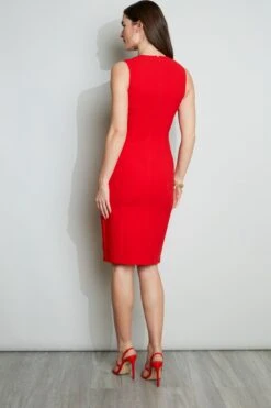 Elie Tahari Lace Slit Dress -ELIE TAHARI Sales E3087602 BERRY 3BACK 045