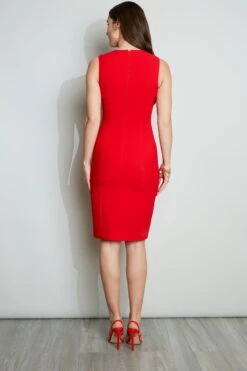 Elie Tahari Lace Slit Dress -ELIE TAHARI Sales E3087602 BERRY 3BACK 047