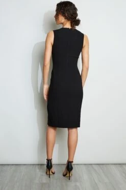 Elie Tahari Lace Slit Dress -ELIE TAHARI Sales E3087602 BLACK 3BACK 051