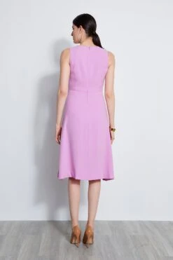 Elie Tahari Fit & Flare Dart Midi Dress -ELIE TAHARI Sales E3087603 ORCHID 3BACK 2817