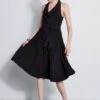 Elie Tahari Pleated Cowl Midi Dress -ELIE TAHARI Sales E3098603 BLACK 1HERO 3109
