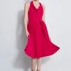 Elie Tahari Pleated Cowl Midi Dress -ELIE TAHARI Sales E3098603 CYCLAMEN 1HERO 5178