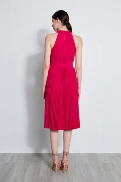 Elie Tahari Pleated Cowl Midi Dress -ELIE TAHARI Sales E3098603 CYCLAMEN 3BACK 3096