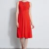 Elie Tahari Lace Applique Midi Dress -ELIE TAHARI Sales E3098613 AGAVE 3BACK 3251