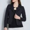 Elie Tahari Stretch Moto Jacket -ELIE TAHARI Sales E30M0102 BLACK 2FRONT 031
