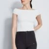 Elie Tahari Off Shoulder Rib Sweater -ELIE TAHARI Sales E30M0203 BLACK E45X7503 WHITE 1HERO 227 ce094649 3c5c 4094 8c6c fcb45499114f