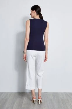 Elie Tahari Sleeveless Asymmetric Twist Knit -ELIE TAHARI Sales E30M0203 WHITE E356X503 STARGAZER 2FRONT 2121