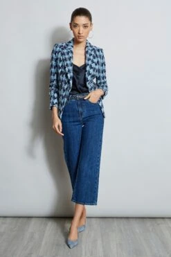Elie Tahari Twisted Tweed Blazer -ELIE TAHARI Sales E315J202 Denim E1022102 Multi E307G502 STARGAZER 4STYLING 798copy