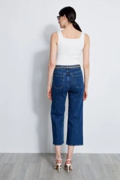 Elie Tahari Cropped Jean -ELIE TAHARI Sales E315J202 INDIGO E303D103 WHITE E15XA502 WHITE 3BACK 1168