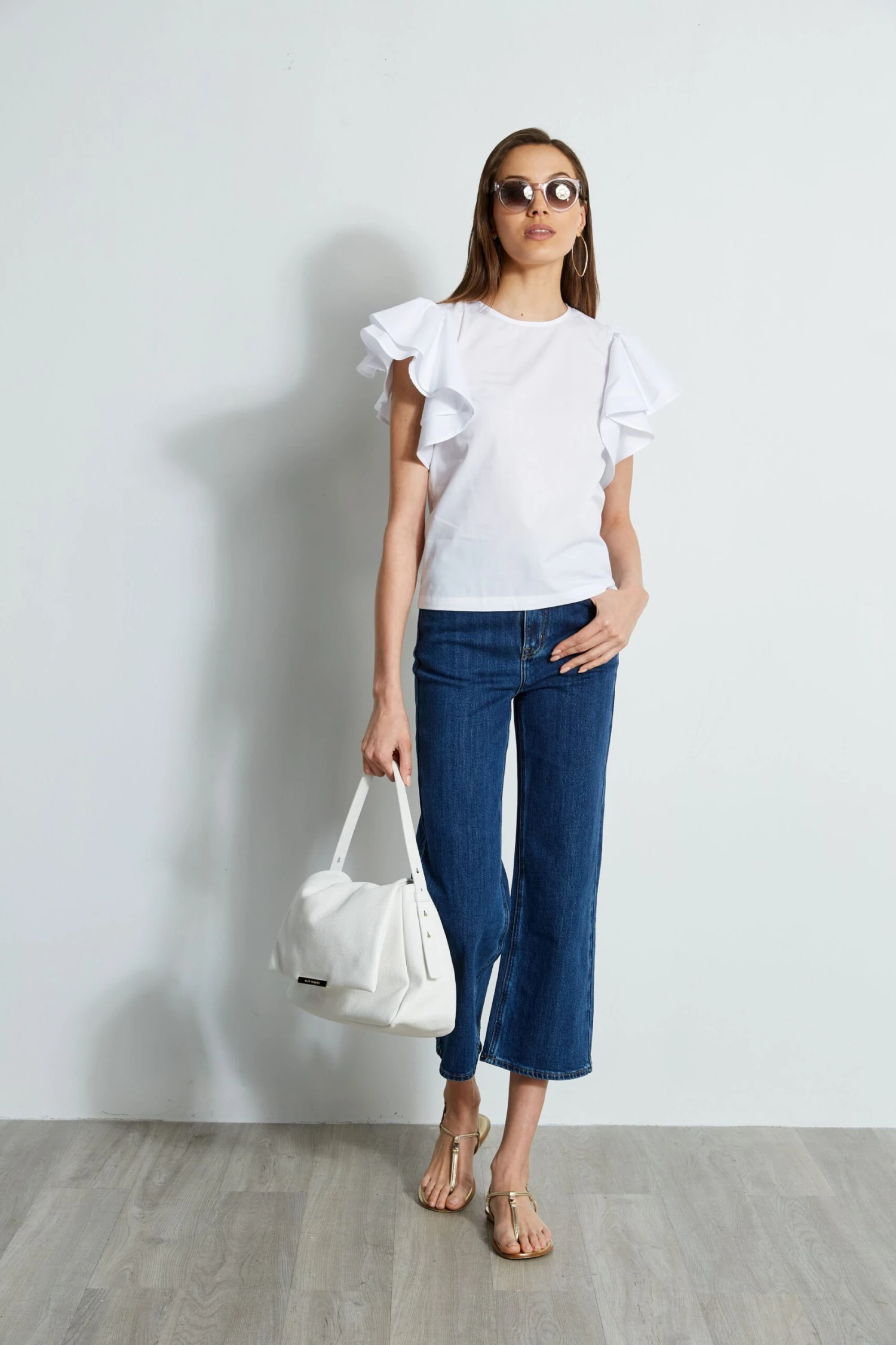 Tiered Flutter Sleeve Cotton Shirt 4 Tiered Flutter Sleeve Cotton Shirt - Image 3