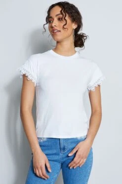 Elie Tahari Lace Trim Knit