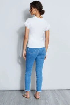 Elie Tahari Lace Trim Knit -ELIE TAHARI Sales E356X502 FRESH PEARL 3BACK 041