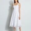 Elie Tahari Cotton Poplin Square Neck Dress