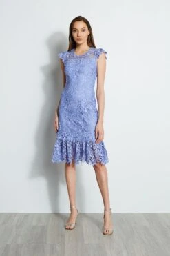 Elie Tahari Vine Lace Midi Dress