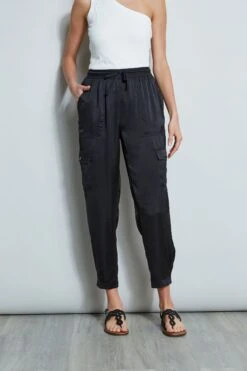 Elie Tahari Satin Cargo Pocket Pant