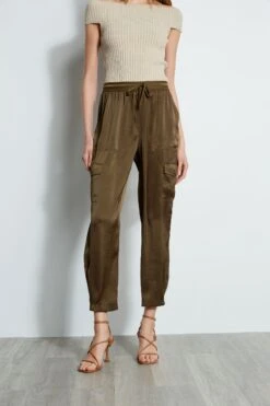 Elie Tahari Satin Cargo Pocket Pant