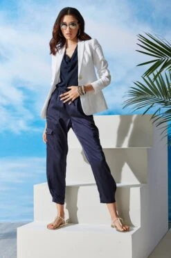 Elie Tahari Satin Cargo Pocket Pant -ELIE TAHARI Sales E4027203 STARGAZER E405K103 WHITE E410N513 STARGAZER 1545 2x3 67fa2d2c ddc2 433b 8696 448528a6669f