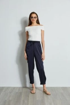Elie Tahari Satin Cargo Pocket Pant -ELIE TAHARI Sales E4027203 STARGAZER E405K103 WHITE E45X7503 WHITE 1Hero 6781