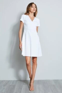Elie Tahari Harley Dress -ELIE TAHARI Sales E403C600 WHITE DRESS 1HERO 092