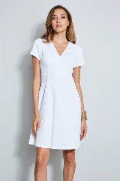Elie Tahari Harley Dress -ELIE TAHARI Sales E403C600 WHITE DRESS 2FRONT 285