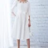 Elie Tahari Keyhole Cotton Midi Dress