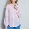 Elie Tahari Crinkle Cotton Embroidered Shirt -ELIE TAHARI Sales E4055502 SHELL 2FRONT 061