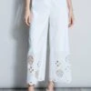 Elie Tahari Scallop Embroidered Linen Pant 2 Elie Tahari Scallop Embroidered Linen Pant -ELIE TAHARI Sales E405K202 WHITE 2FRONT 008