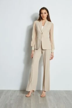 Elie Tahari Chiffon Sleeve Blazer -ELIE TAHARI Sales E4087203 ISLANDSAND E4087103 ISLANDSAND E2087503 WHITE 1Hero 1321