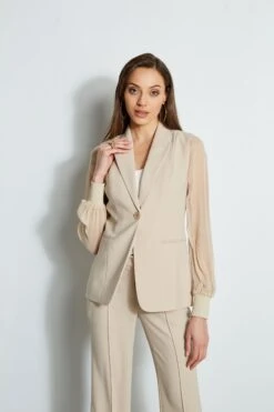 Elie Tahari Chiffon Sleeve Blazer