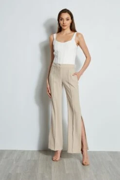 Elie Tahari Side Slit Pant -ELIE TAHARI Sales E4087203 ISLANDSAND E4087103 ISLANDSAND E2087503 WHITE 4styling 1376